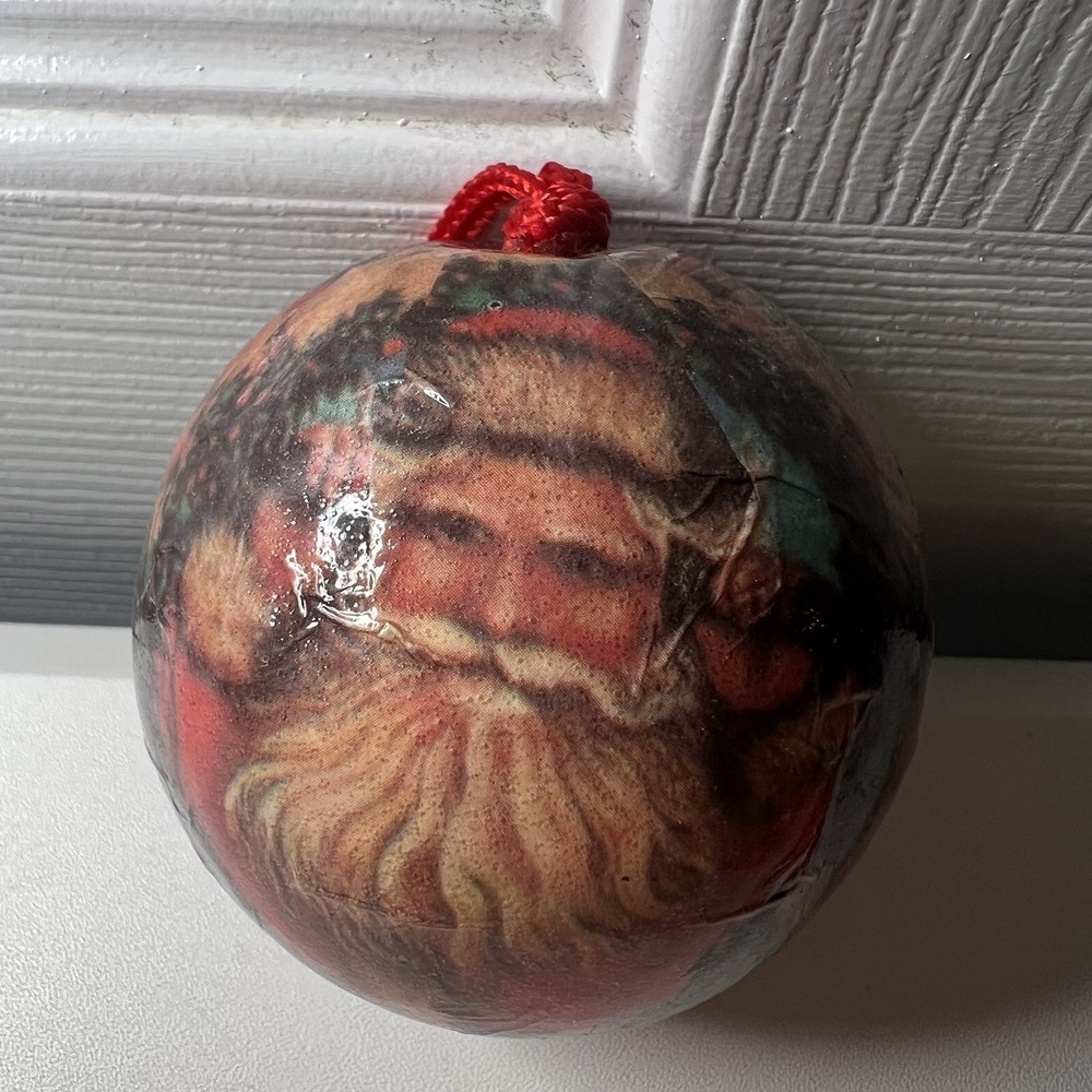 Vintage Decoupage Santa Ornament